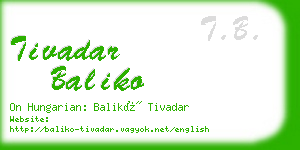 tivadar baliko business card